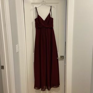 Burgundy Sorella vita gown in a size 8 (fits more like a size 4-6)